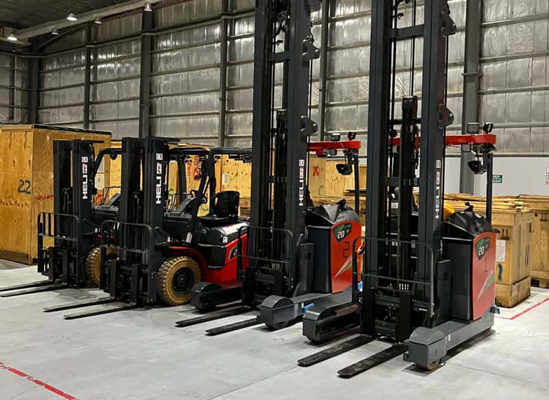 Forklifts in Storage Warehouse